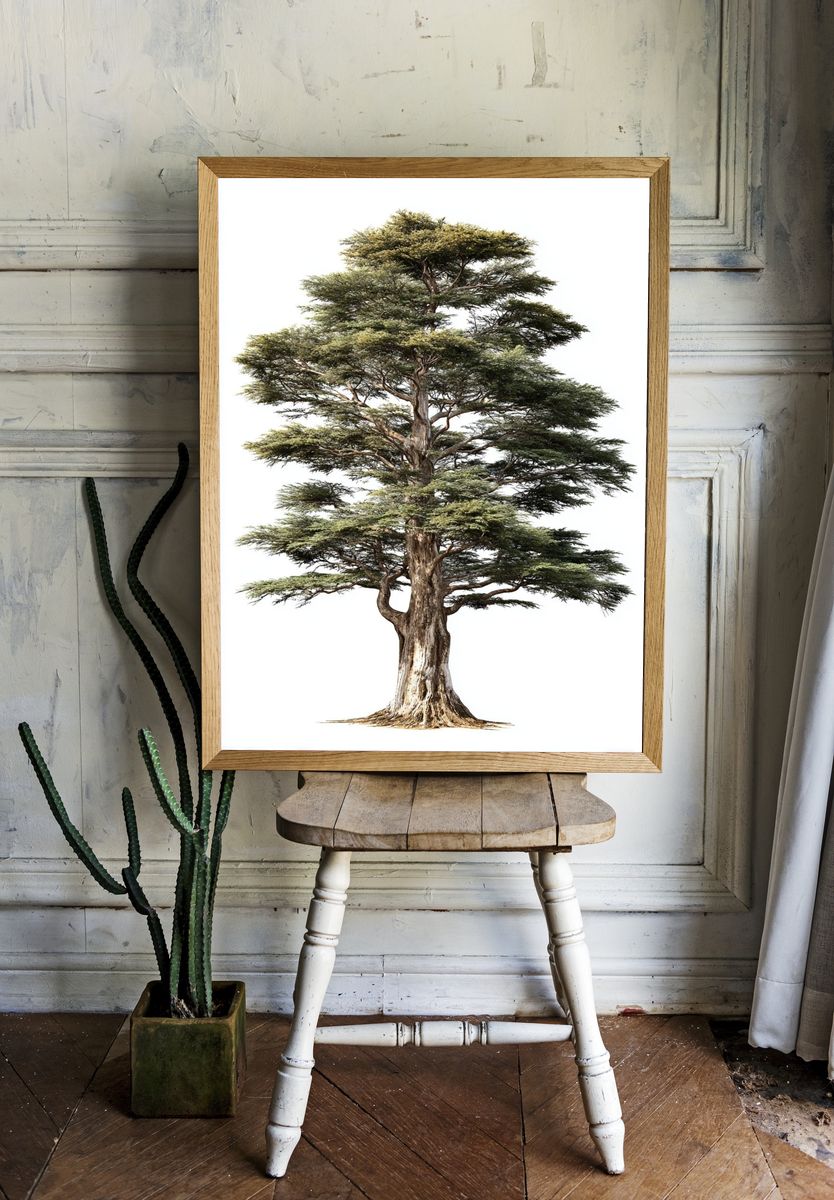 Majestic Cedar Tree — Nature Print room preview
