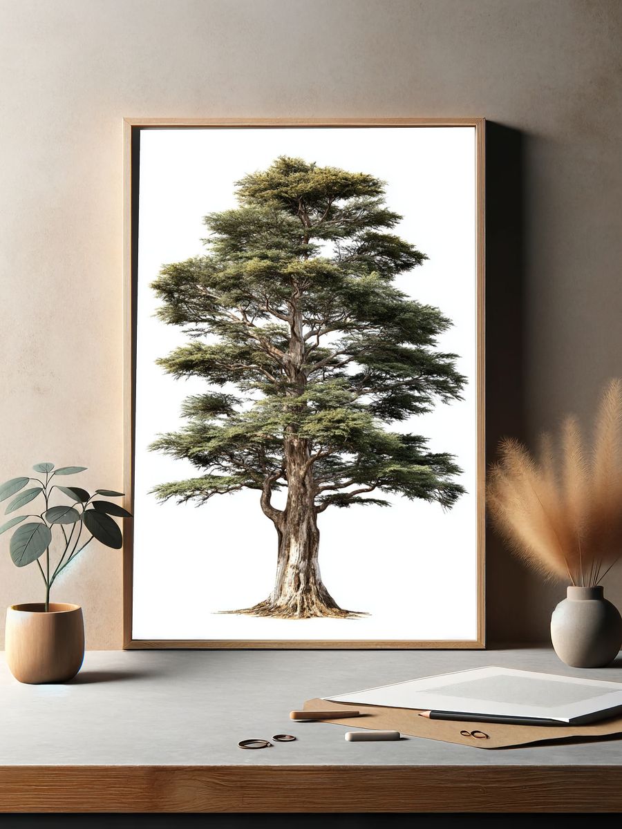 Majestic Cedar Tree — Nature Print. — room view 2