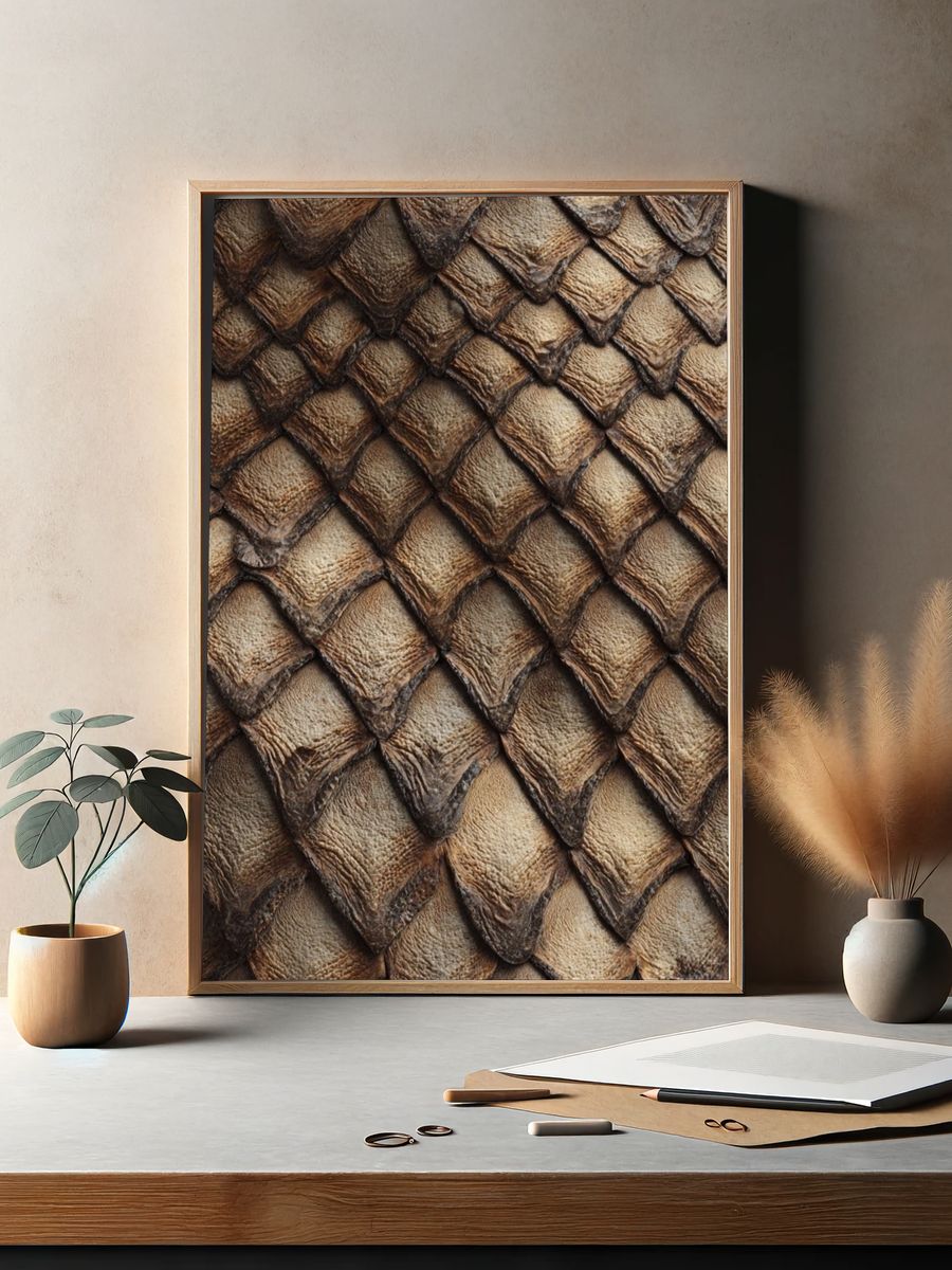 Textured Scales — Nature Print. — room view 2