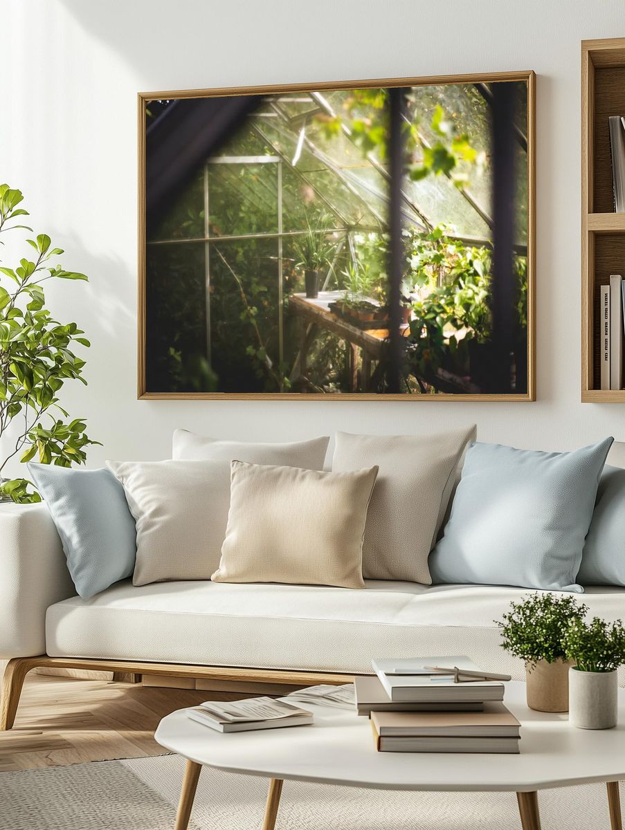 Greenhouse Interior — Nature Print. — room view 2