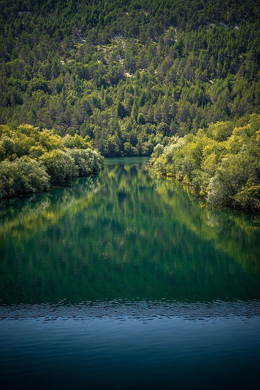 Serene River Reflection — Nature Poster. poster — nature art
