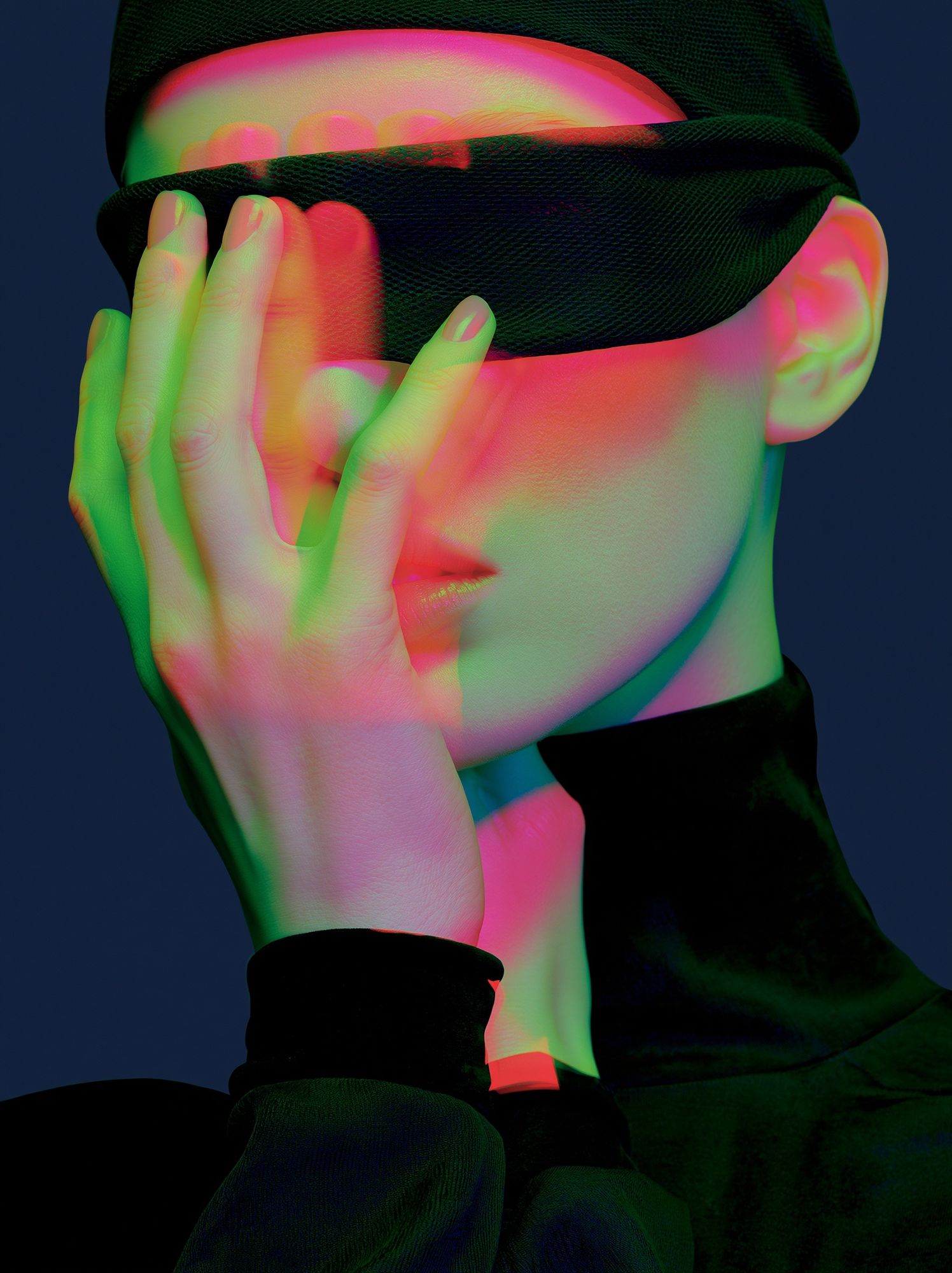 Neon Veil Portrait Print. poster detail