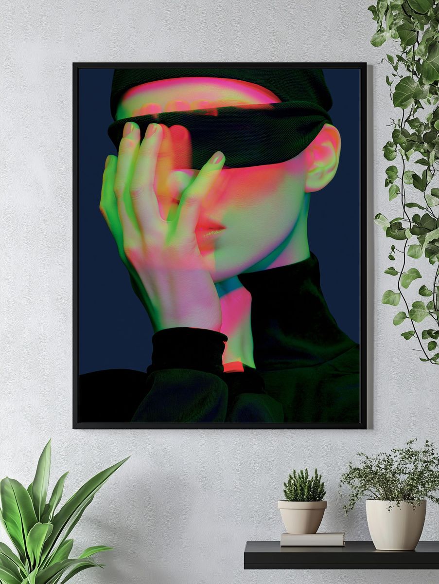 Neon Veil Portrait Print. — room view 4