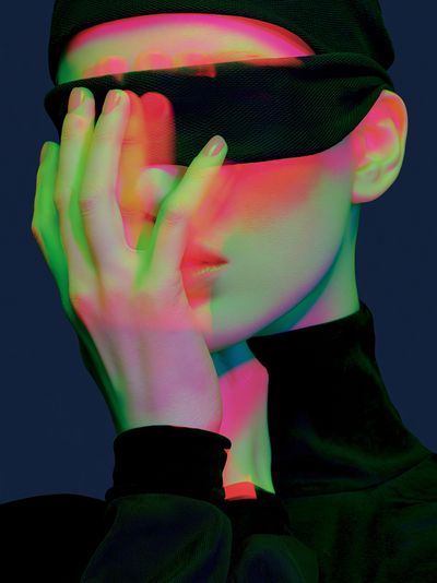 Neon Veil Portrait Print.