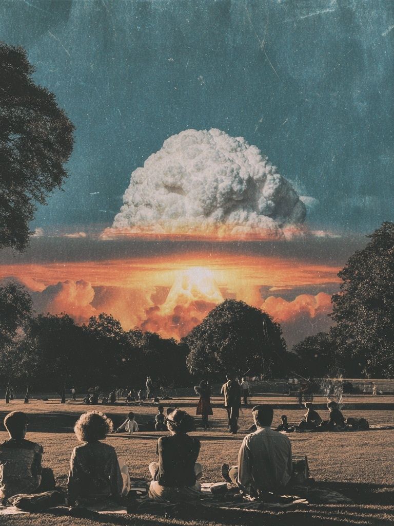 Nuclear Sunset — Vintage Print. poster — vintage art