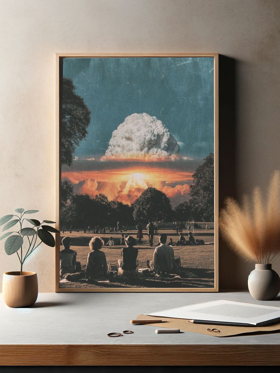 Nuclear Sunset — Vintage Print. — room view 2