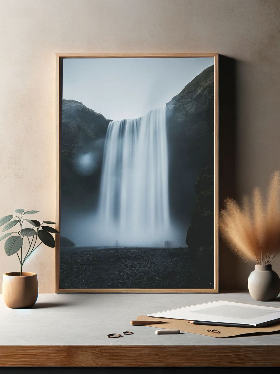 Seljalandsfoss Waterfall — Nature Print. — room view 2