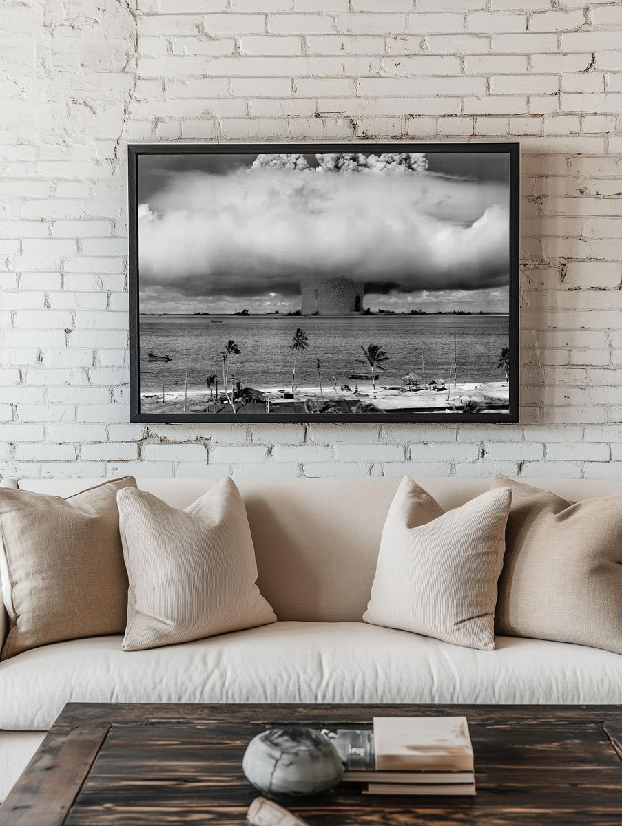 Nuclear Explosion — Black and White Print. — room view 1