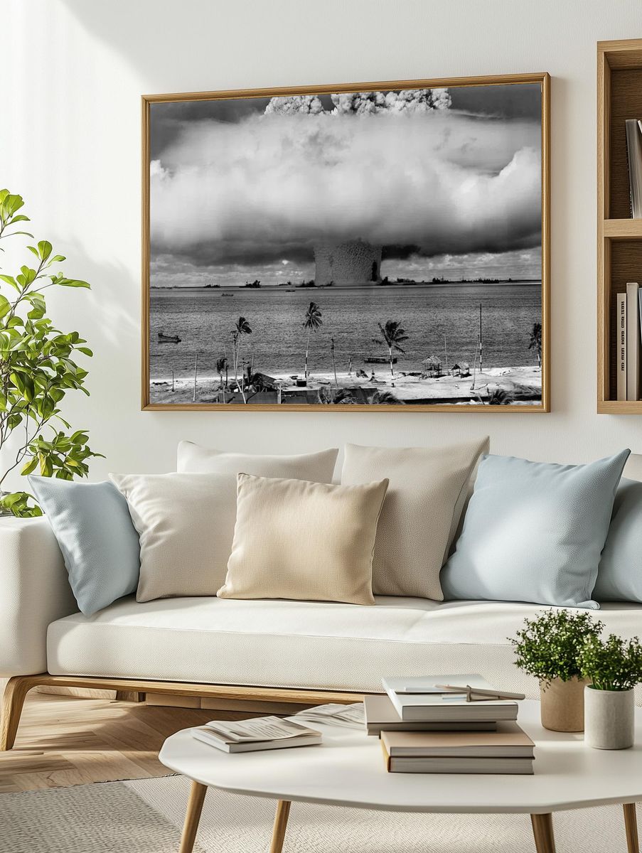 Nuclear Explosion — Black and White Print. — room view 2