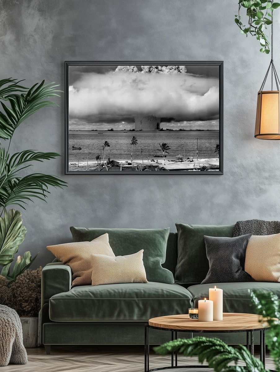Nuclear Explosion — Black and White Print. — room view 4
