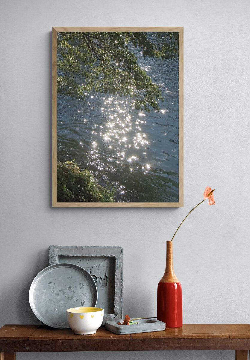 Sparkling Water Reflection — Nature Poster. — room view 3