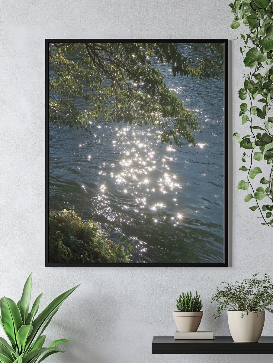 Sparkling Water Reflection — Nature Poster. — room view 4