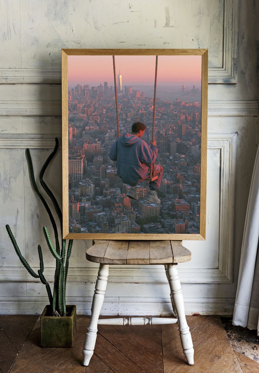 New York Swing Sunset Poster. — room view 1