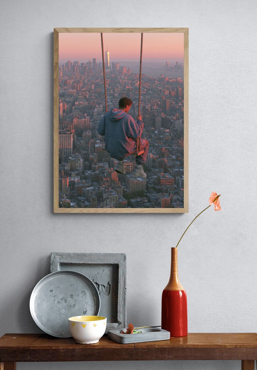 New York Swing Sunset Poster. — room view 3
