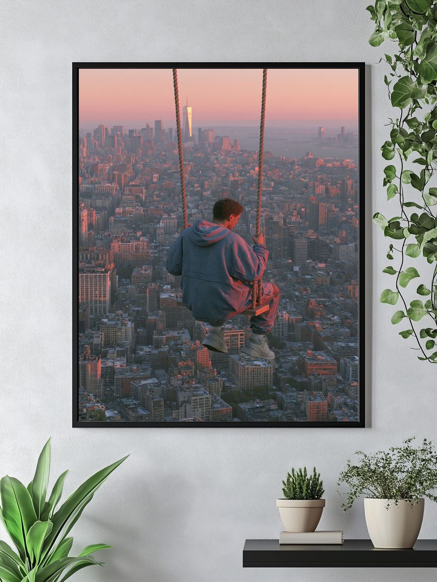 New York Swing Sunset Poster. — room view 4