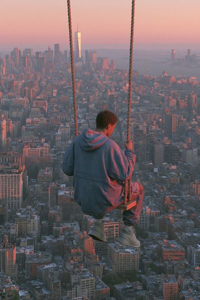 New York Swing Sunset Poster. poster
