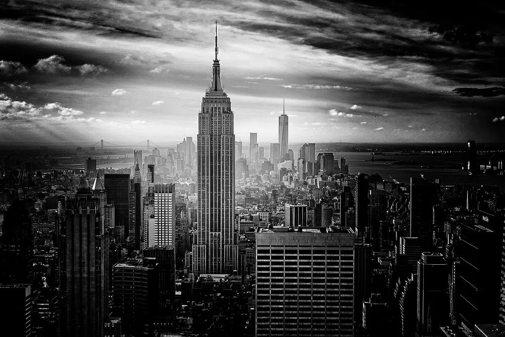 Black white photo Empire State. poster detail