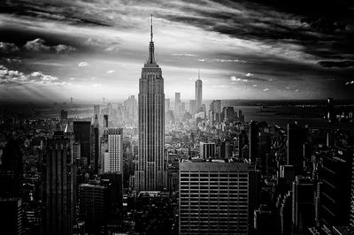 Black white photo Empire State. poster