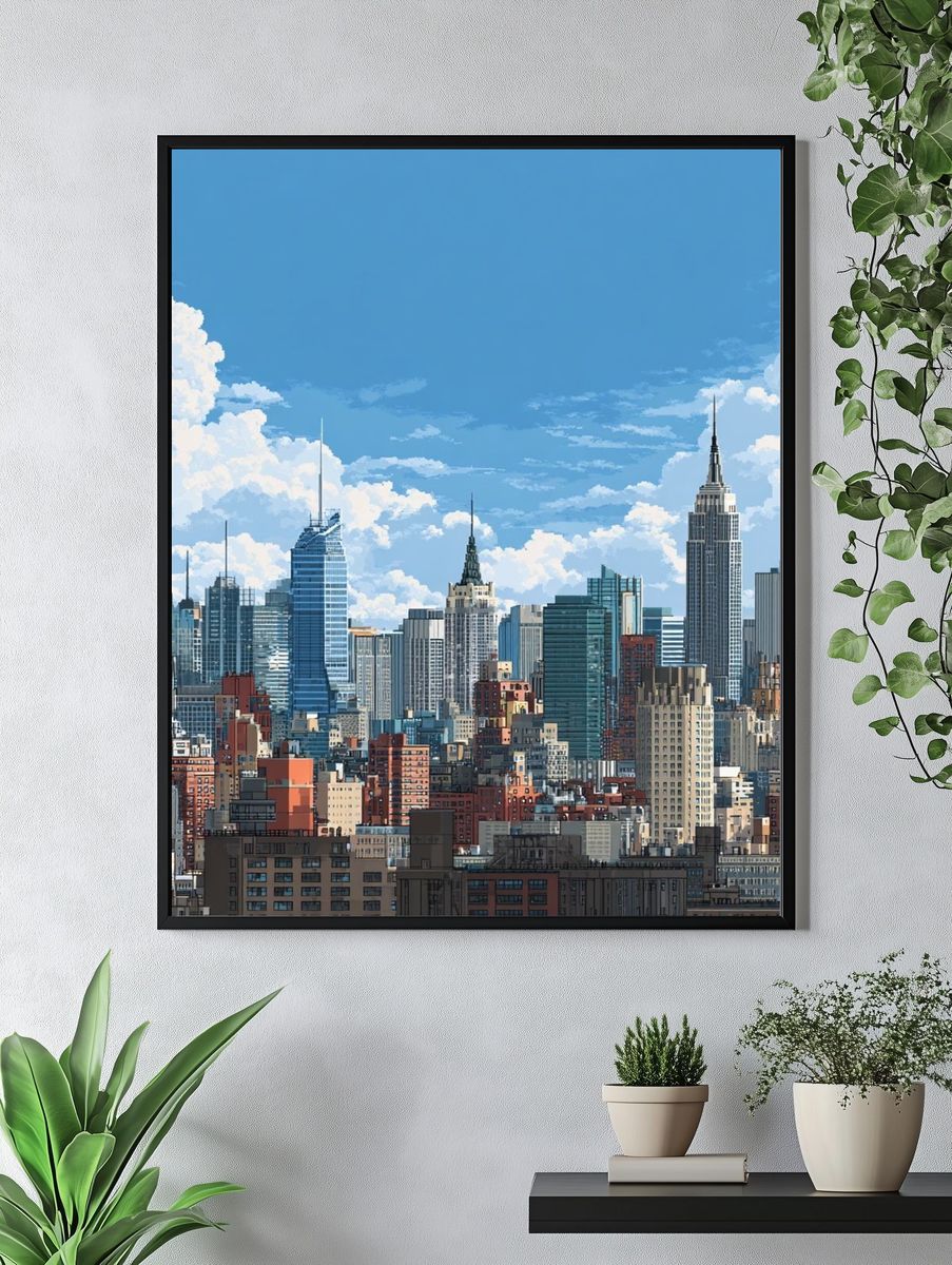 New York Skyline Cityscape Print. — room view 4