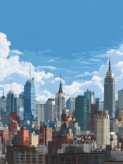 New York Skyline Cityscape Print