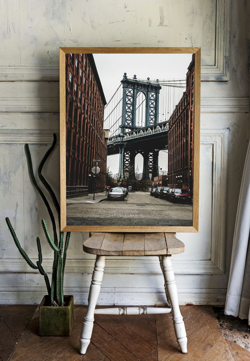 Manhattan Bridge — Urban Photography Poster. — room view 1