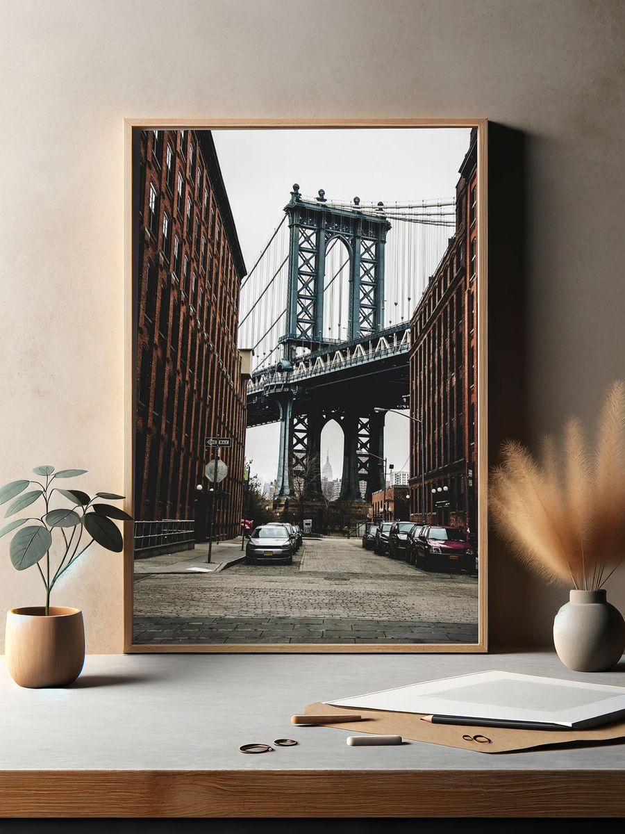 Manhattan Bridge — Urban Photography Poster. — room view 2