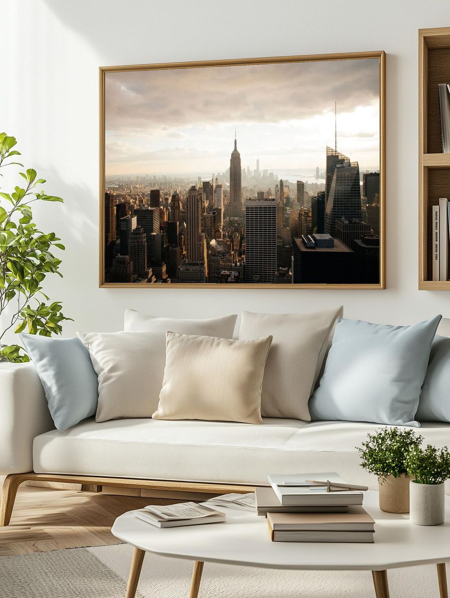 Empire State Building — Cityscape Print. — room view 2