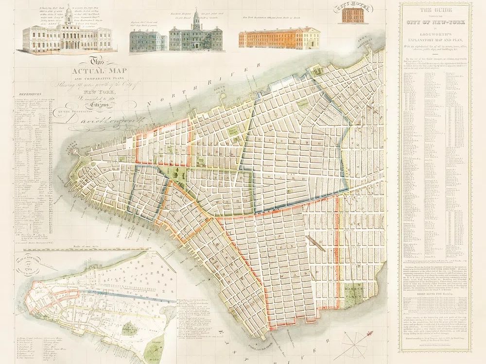 Historical Map of New York City — Vintage Print. poster detail