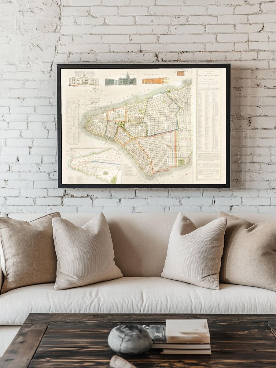 Historical Map of New York City — Vintage Print room preview