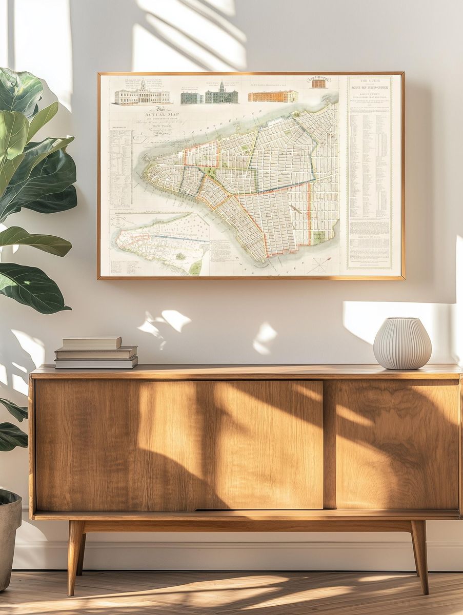 Historical Map of New York City — Vintage Print. — room view 3