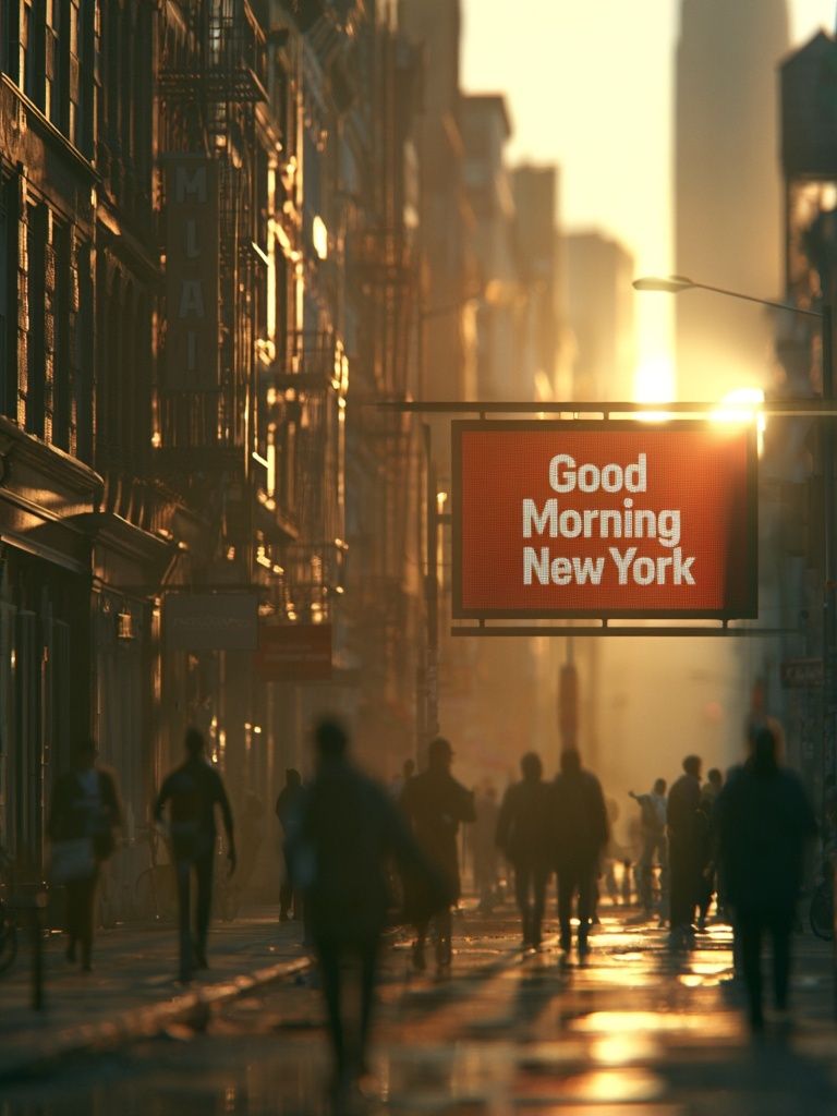 Good Morning New York Street Photography Poster. poster detail