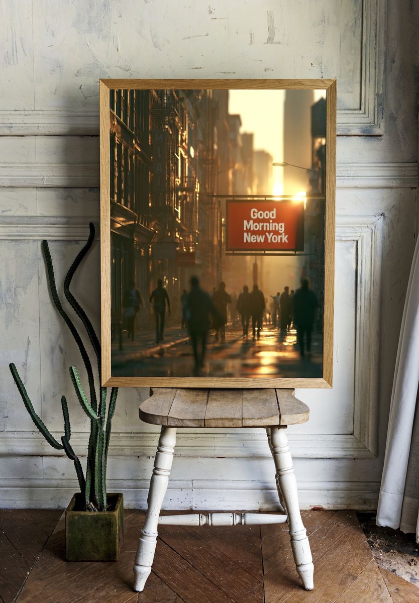 Good Morning New York Street Photography Poster. — room view 1