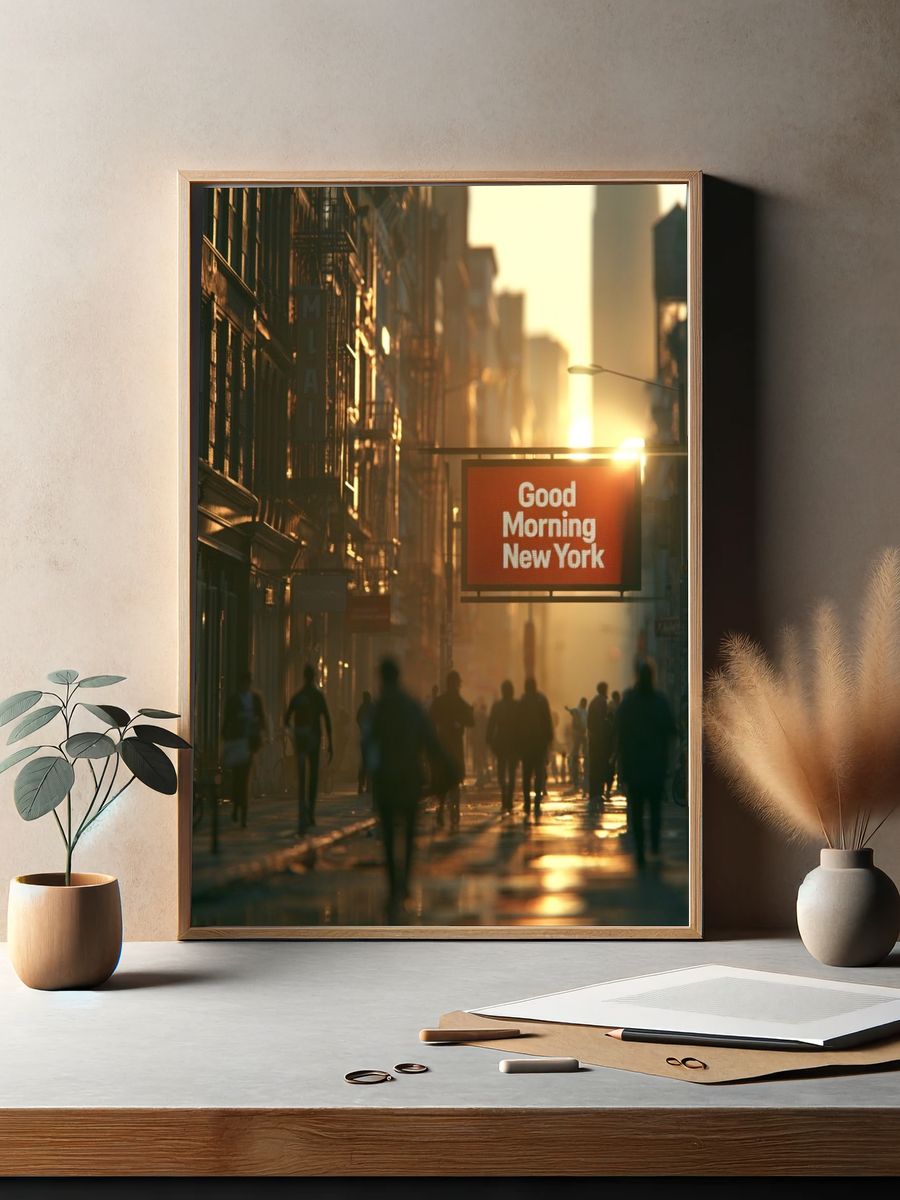 Good Morning New York Street Photography Poster. — room view 2