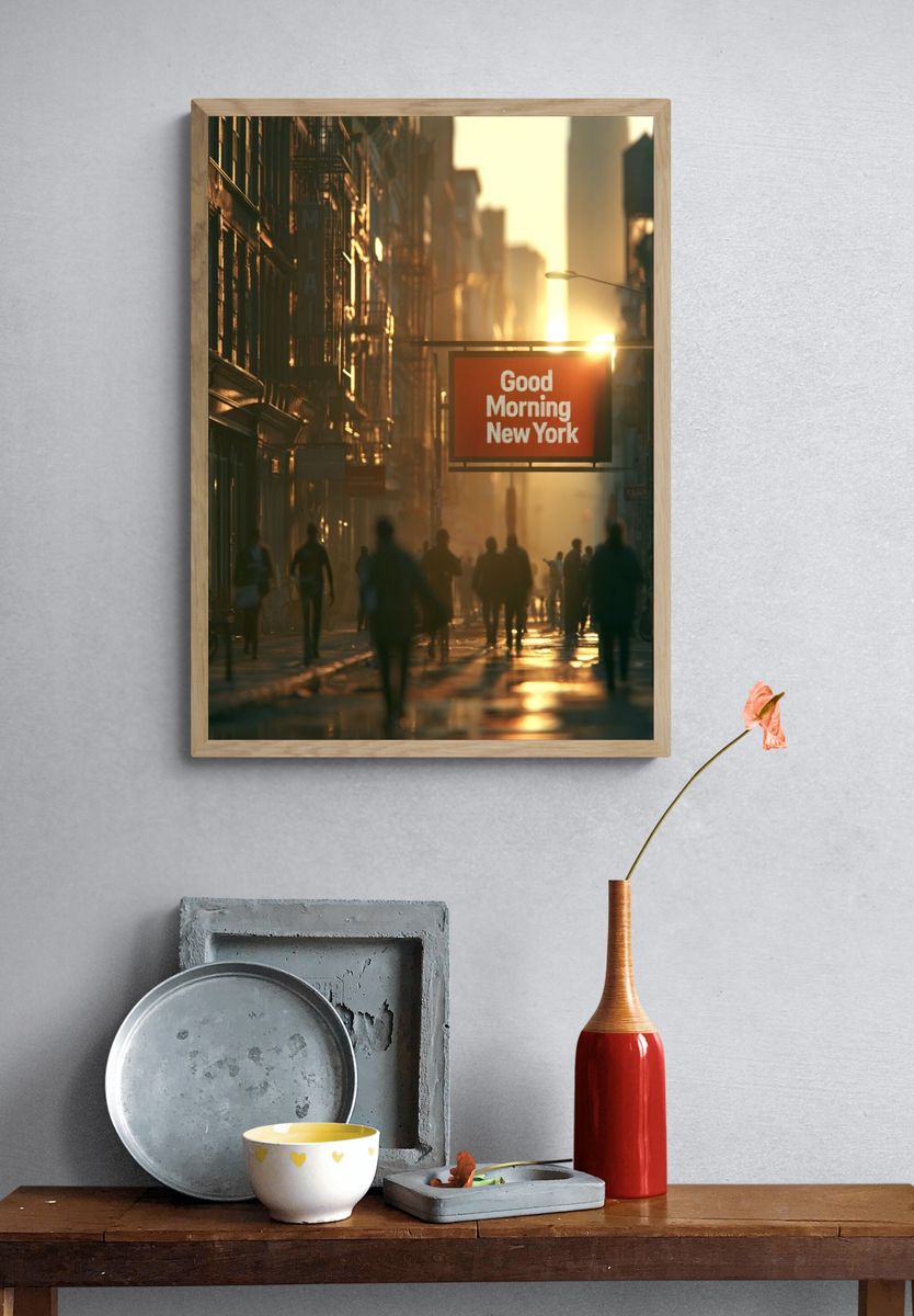 Good Morning New York Street Photography Poster. — room view 3