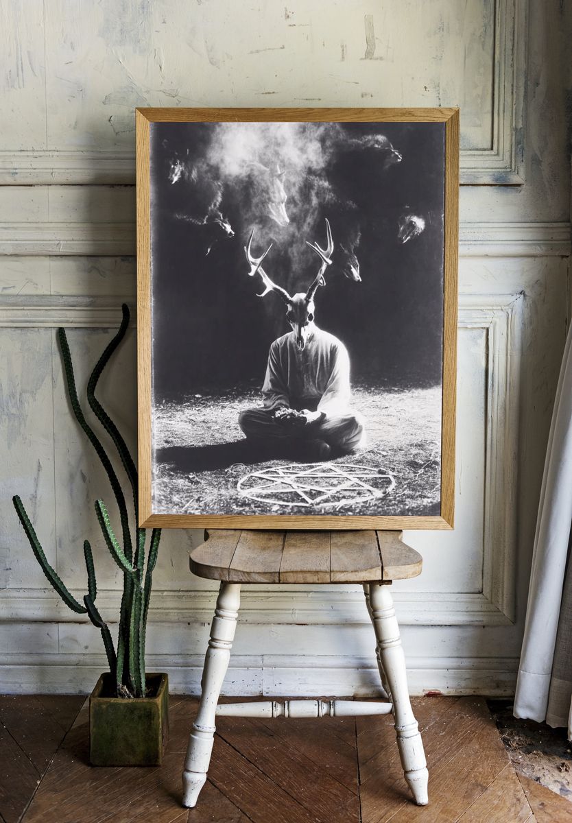 Occult Deer Skull Photography Poster. — room view 1