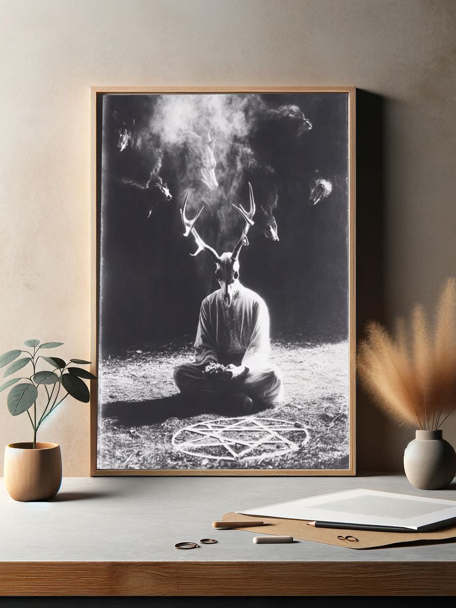 Occult Deer Skull Photography Poster. — room view 2
