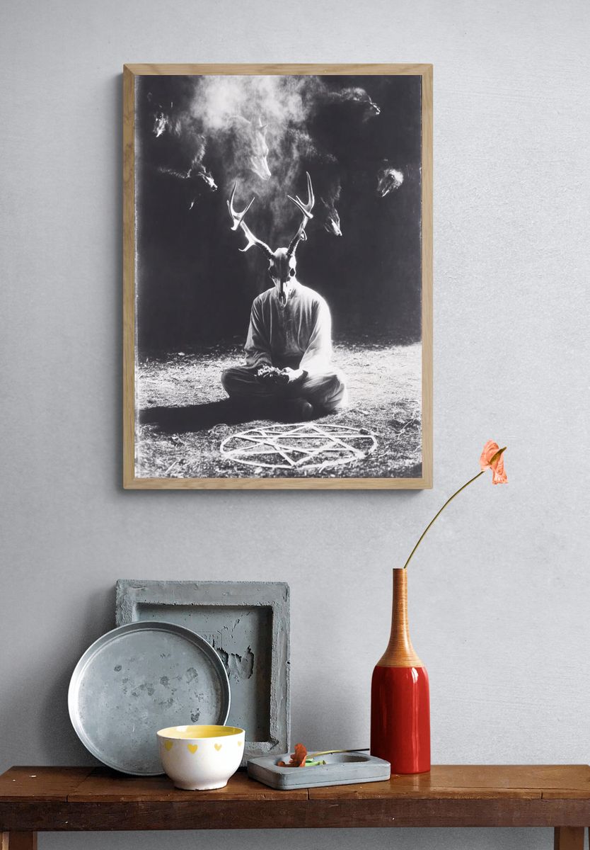 Occult Deer Skull Photography Poster. — room view 3