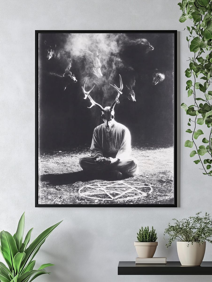 Occult Deer Skull Photography Poster. — room view 4