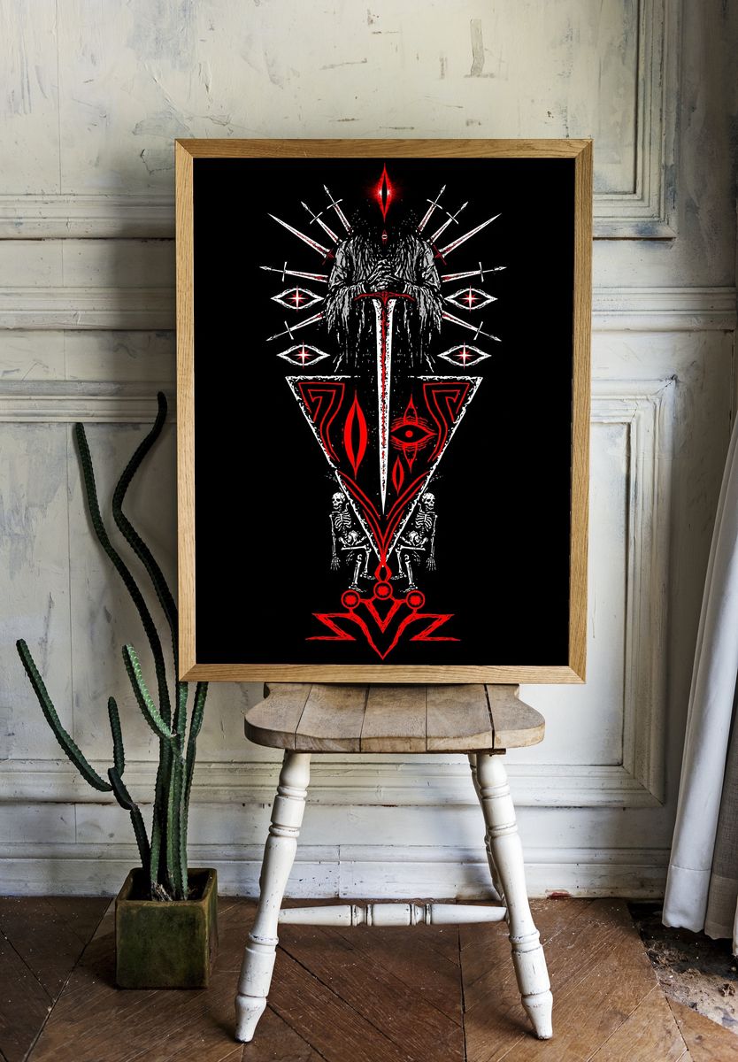 Occult Blade Ritual Print. room preview