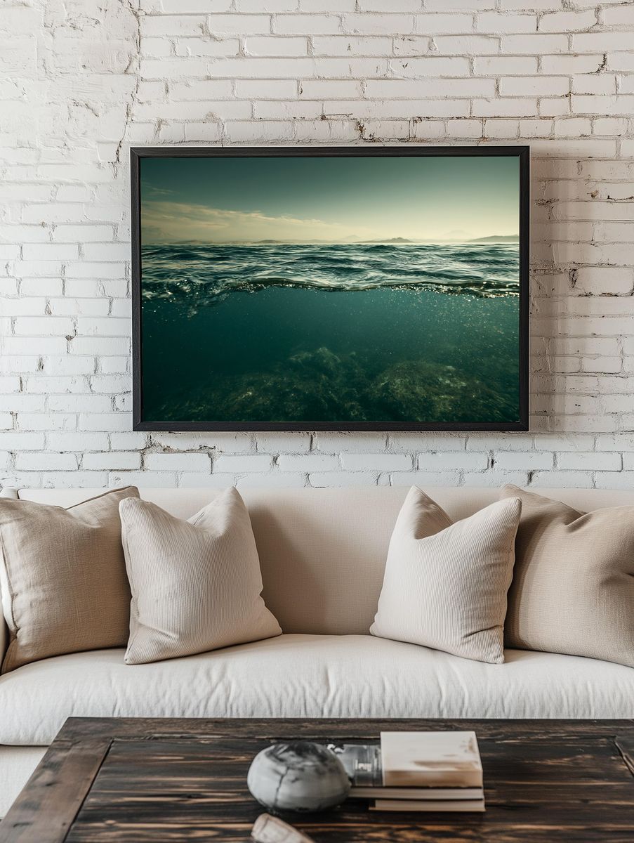 Ocean Horizon Photography Poster. room preview