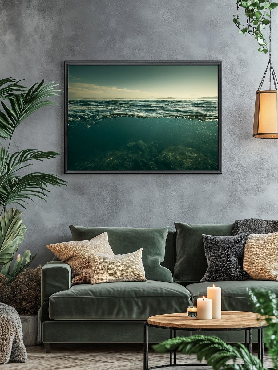 Ocean Horizon Photography Poster. — room view 4