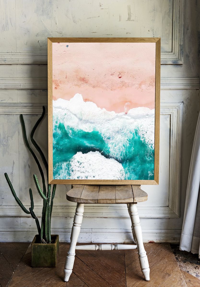 Aerial View of Ocean Waves — Nature Print. — room view 1