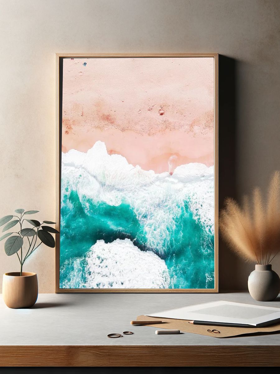 Aerial View of Ocean Waves — Nature Print. — room view 2