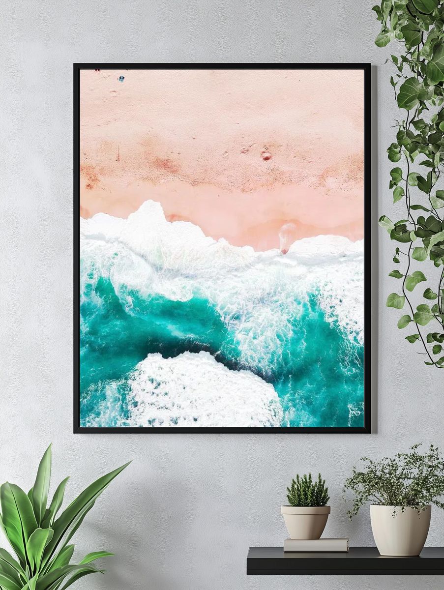 Aerial View of Ocean Waves — Nature Print. — room view 4