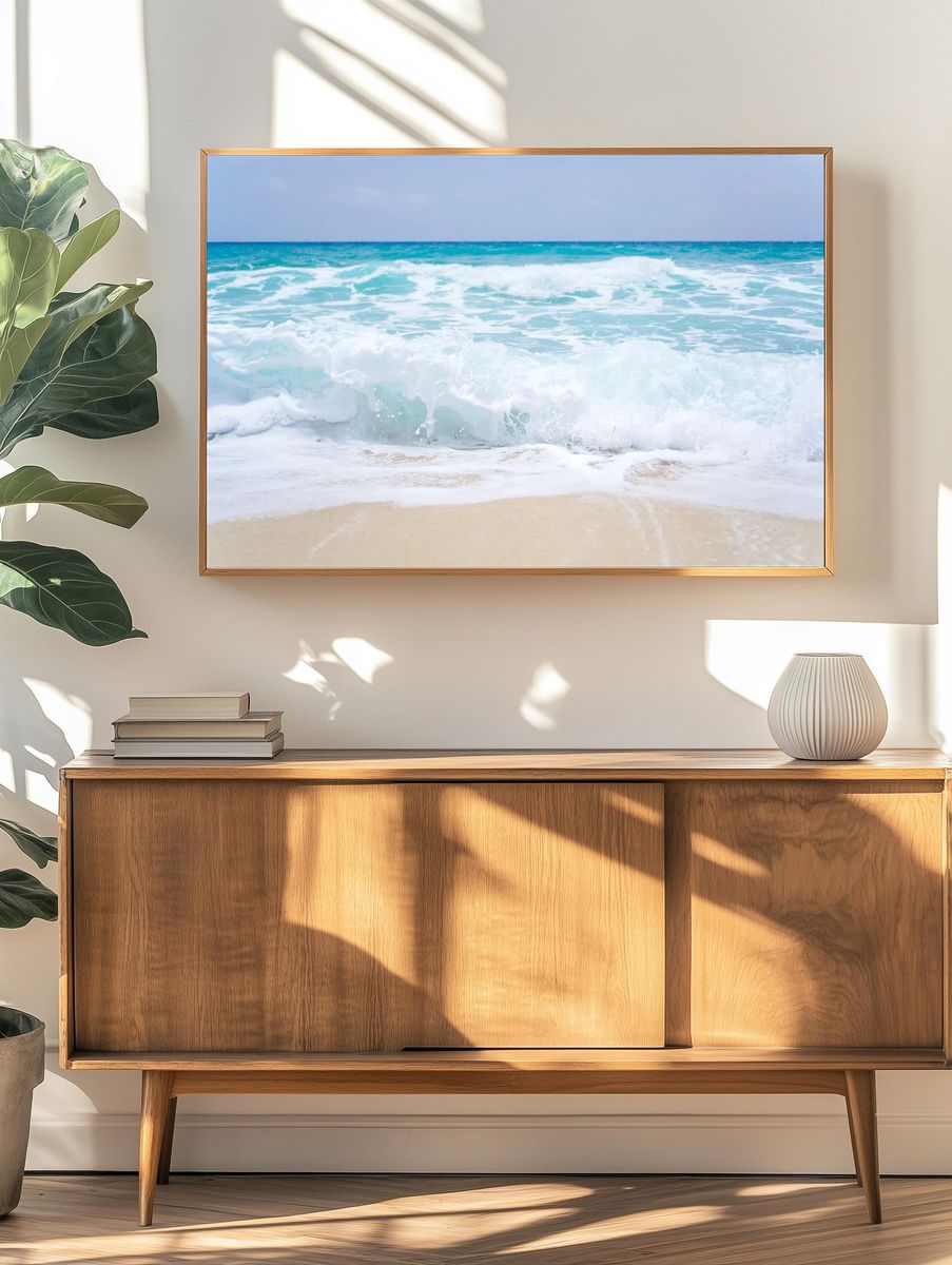 Ocean Waves — Nature Print. — room view 3