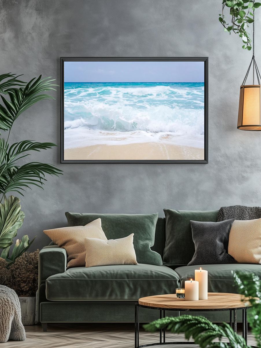 Ocean Waves — Nature Print. — room view 4