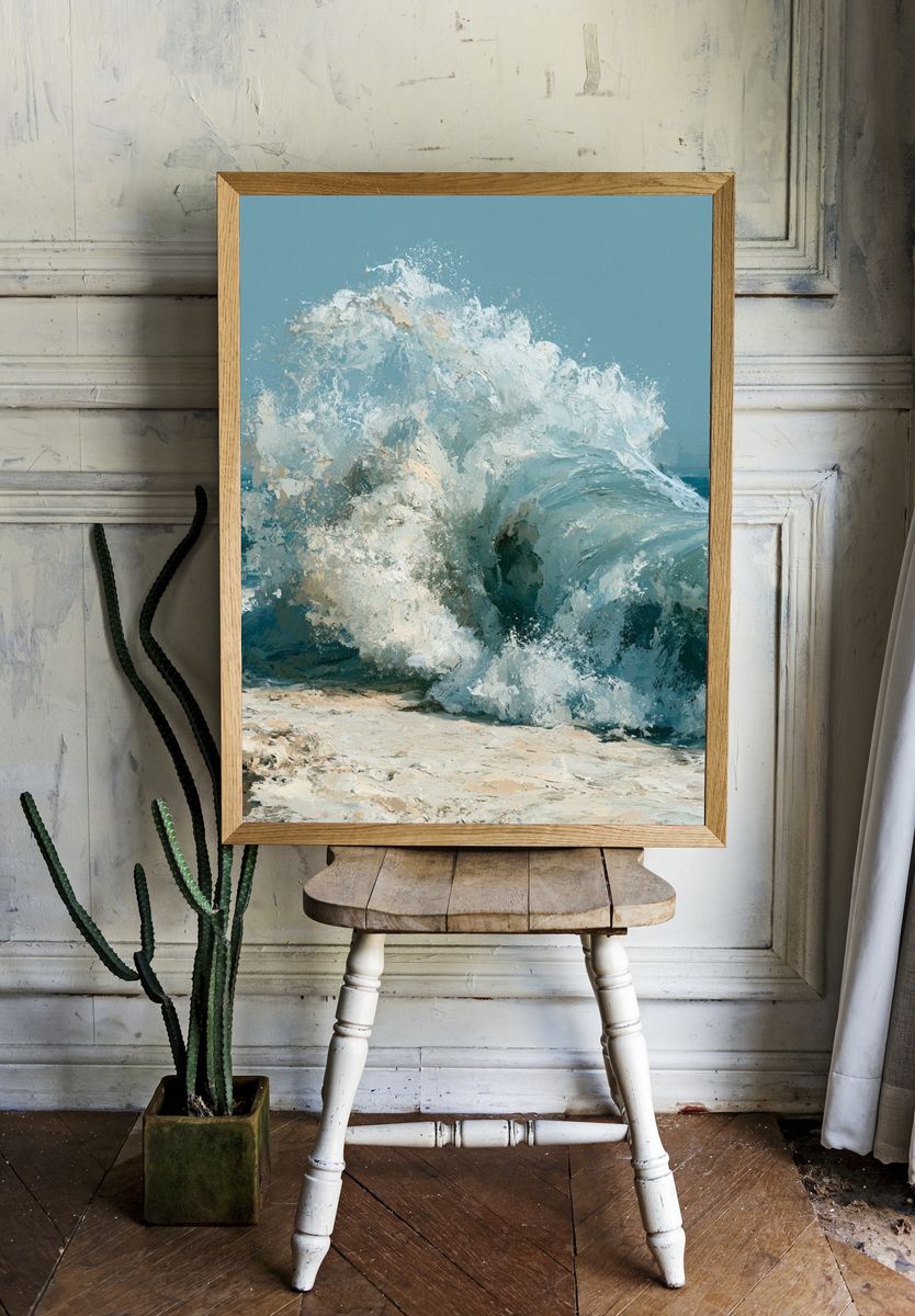 Ocean Wave Fine-Art Poster. room preview