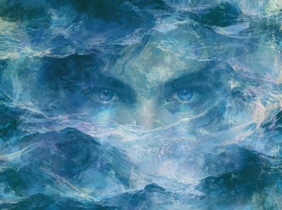 Ocean Eyes Surrealism Poster. poster