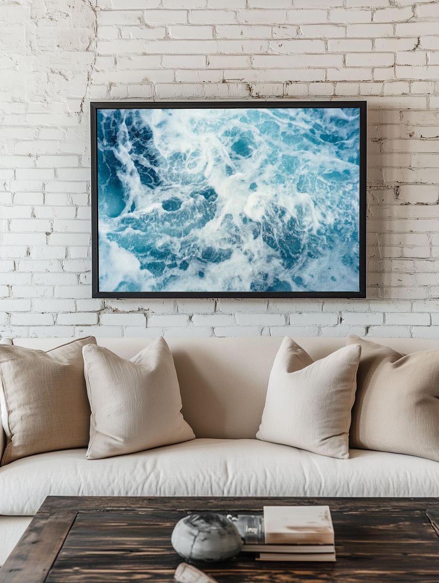 Water wallpaper desktop, wave aesthetic. — room view 1