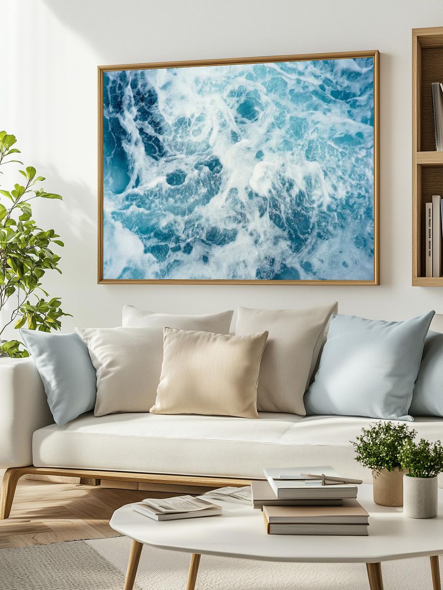 Water wallpaper desktop, wave aesthetic. — room view 2